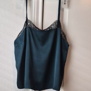 Forever 21 Teal and Black Lace Cami Top